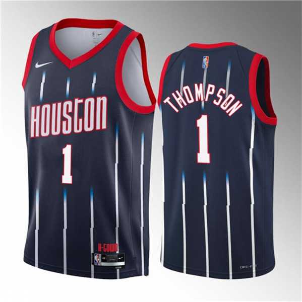 Men%27s Houston Rockets #1 Amen Thompson Navy 2023 Draft City Edition Stitched Basketball Jersey->houston rockets->NBA Jersey